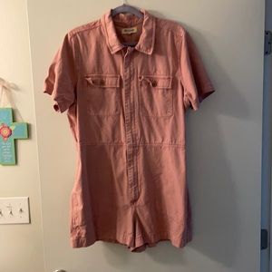 Madewell Pink Utility Romper
